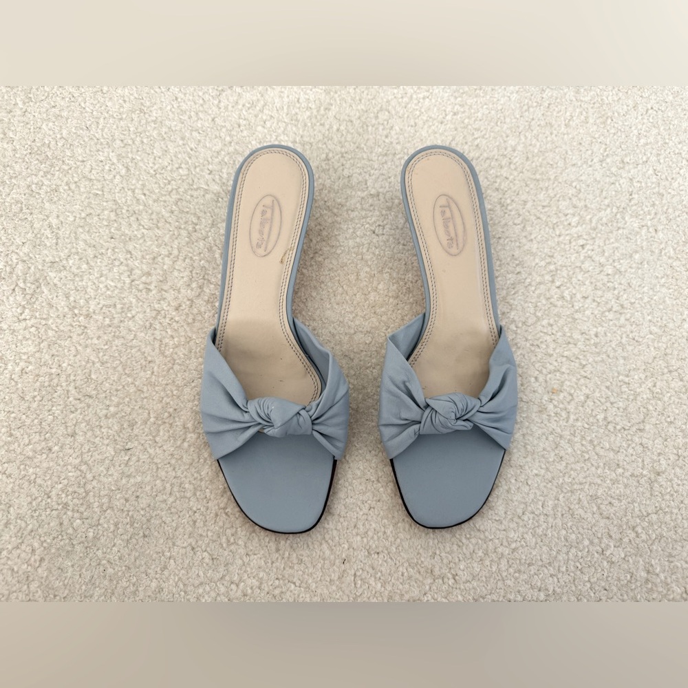 Talbots blue leather slides sandals - size 7.5